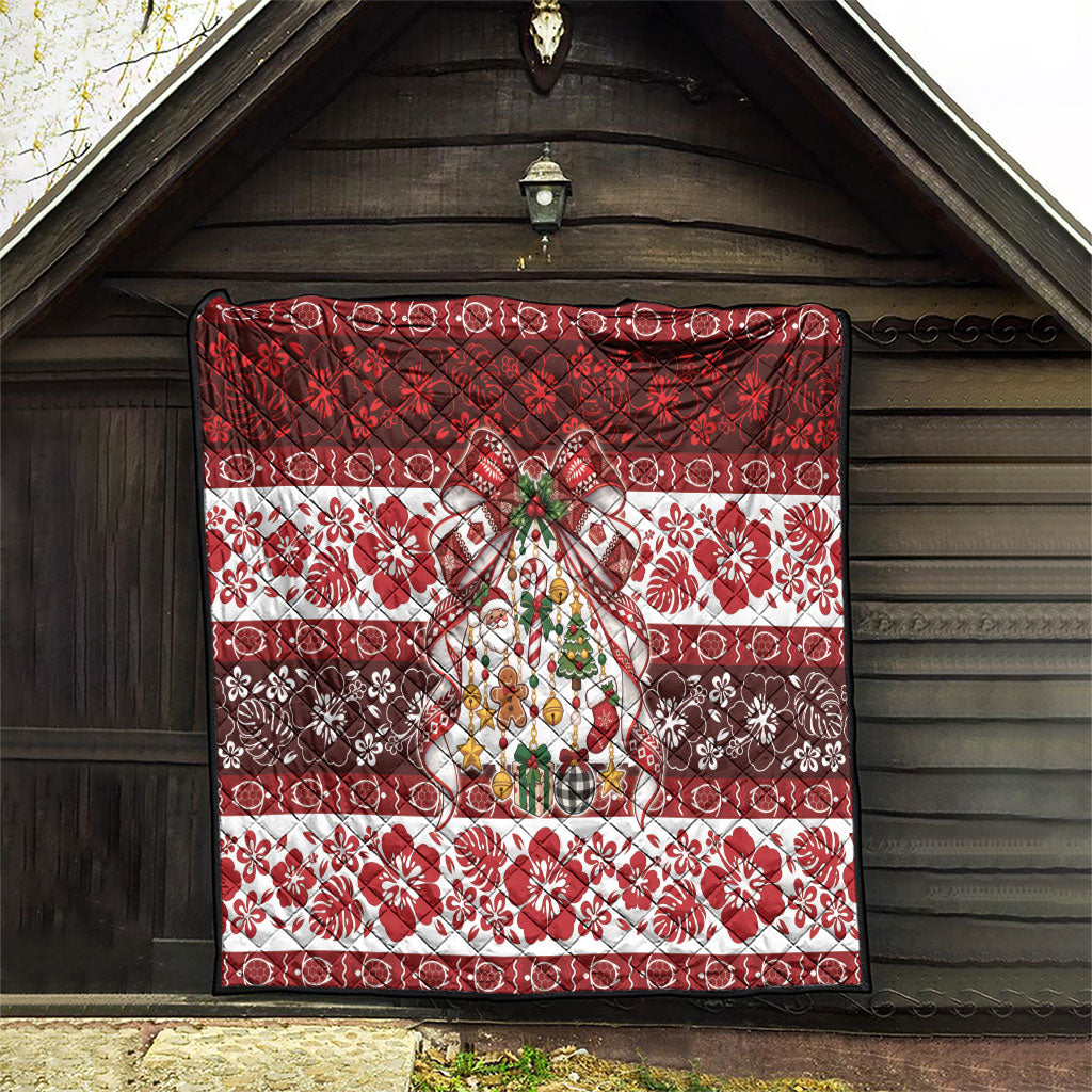 Tonga Ngatu Christmas Bow Quilt Kilisimasi Fiefia Red Style LT9 - Polynesian Pride