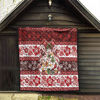 Tonga Ngatu Christmas Bow Quilt Kilisimasi Fiefia Red Style LT9 - Polynesian Pride