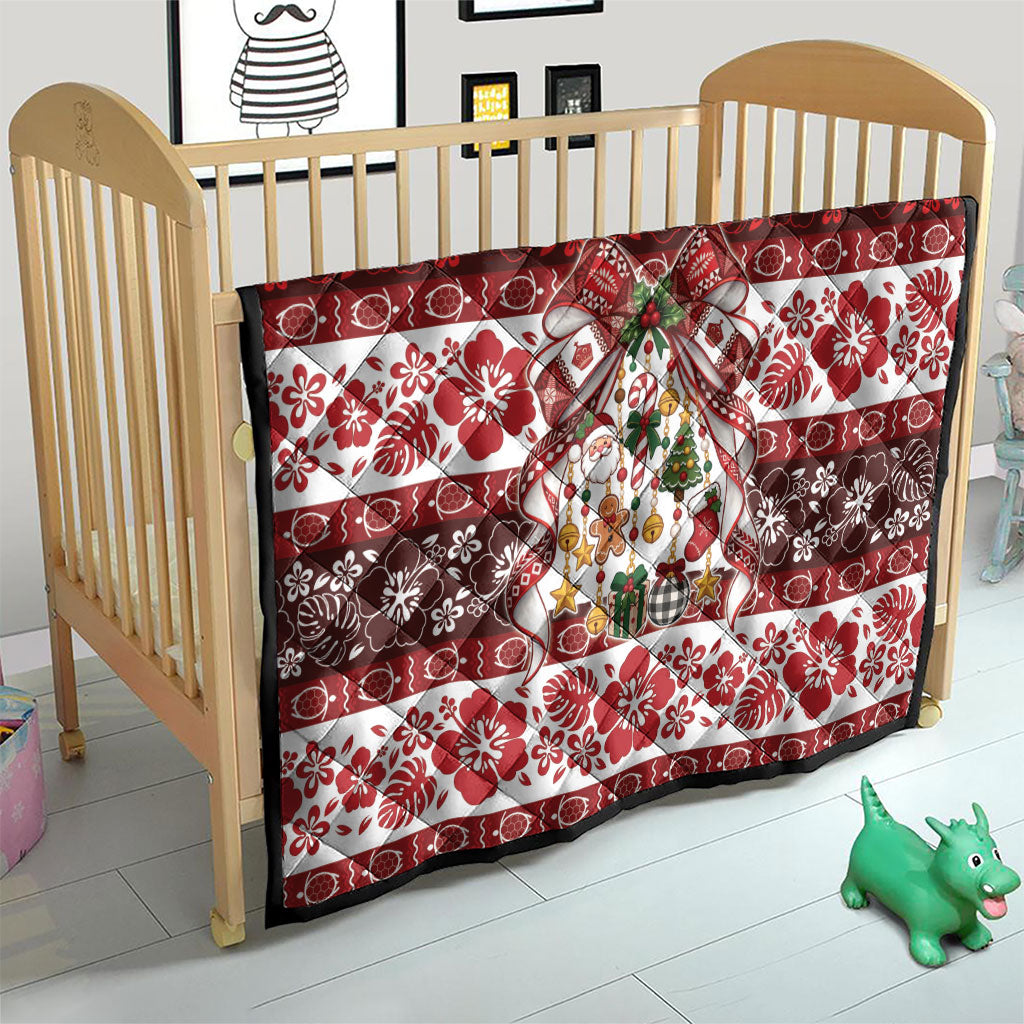 Tonga Ngatu Christmas Bow Quilt Kilisimasi Fiefia Red Style LT9 - Polynesian Pride