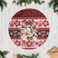 Tonga Ngatu Christmas Bow Tree Skirt Kilisimasi Fiefia Red Style LT9 Casual Gold - Polynesian Pride