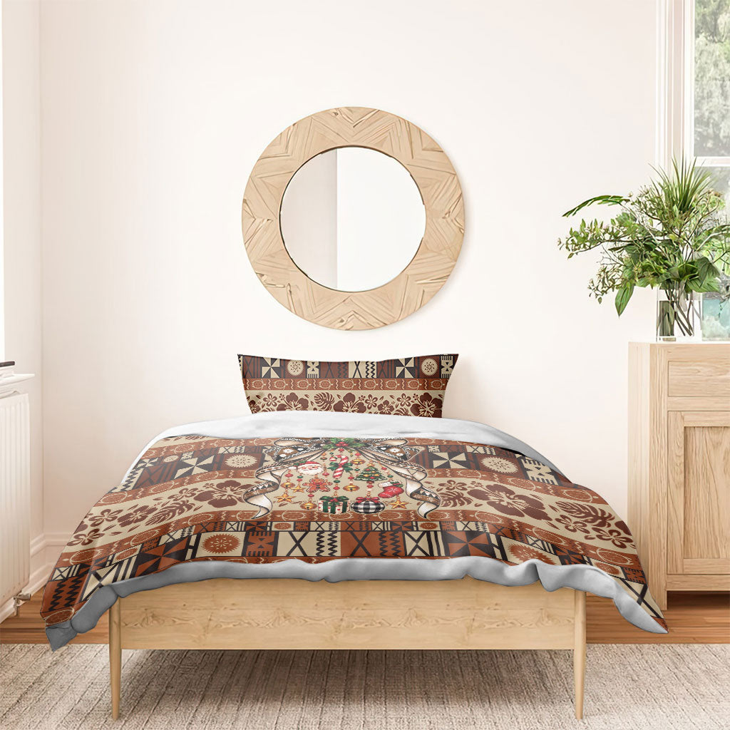 Fiji Masi Christmas Bow Bedding Set Fijian Tribal inspired Christmas LT9 - Polynesian Pride