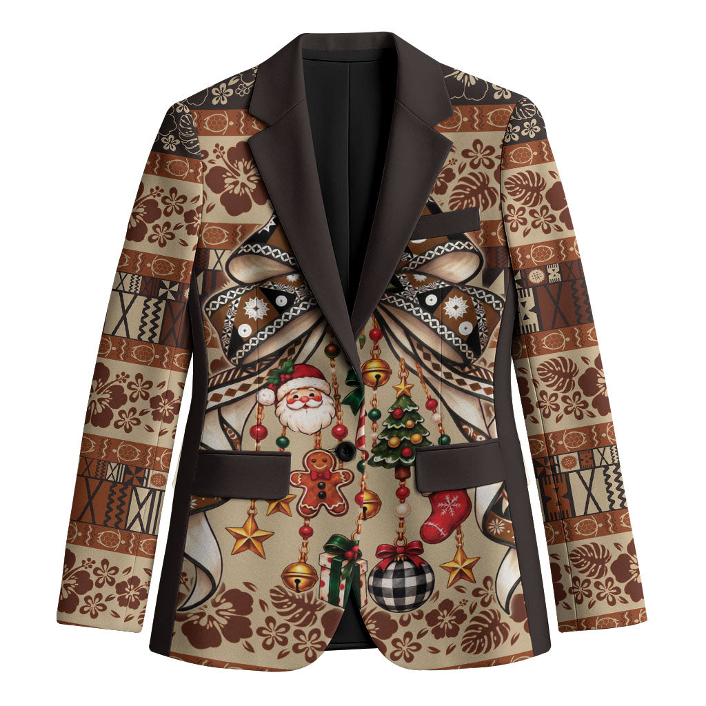 Fiji Masi Christmas Bow Blazer Fijian Tribal inspired Christmas