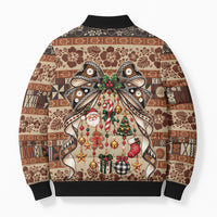 Fiji Masi Christmas Bow Bomber Puffer Jacket Fijian Tribal inspired Christmas LT9 - Polynesian Pride