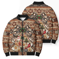 Fiji Masi Christmas Bow Bomber Puffer Jacket Fijian Tribal inspired Christmas LT9 - Polynesian Pride