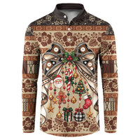 Fiji Masi Christmas Bow Button Sweatshirt Fijian Tribal inspired Christmas LT9 Red - Polynesian Pride