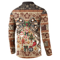 Fiji Masi Christmas Bow Button Sweatshirt Fijian Tribal inspired Christmas LT9 - Polynesian Pride