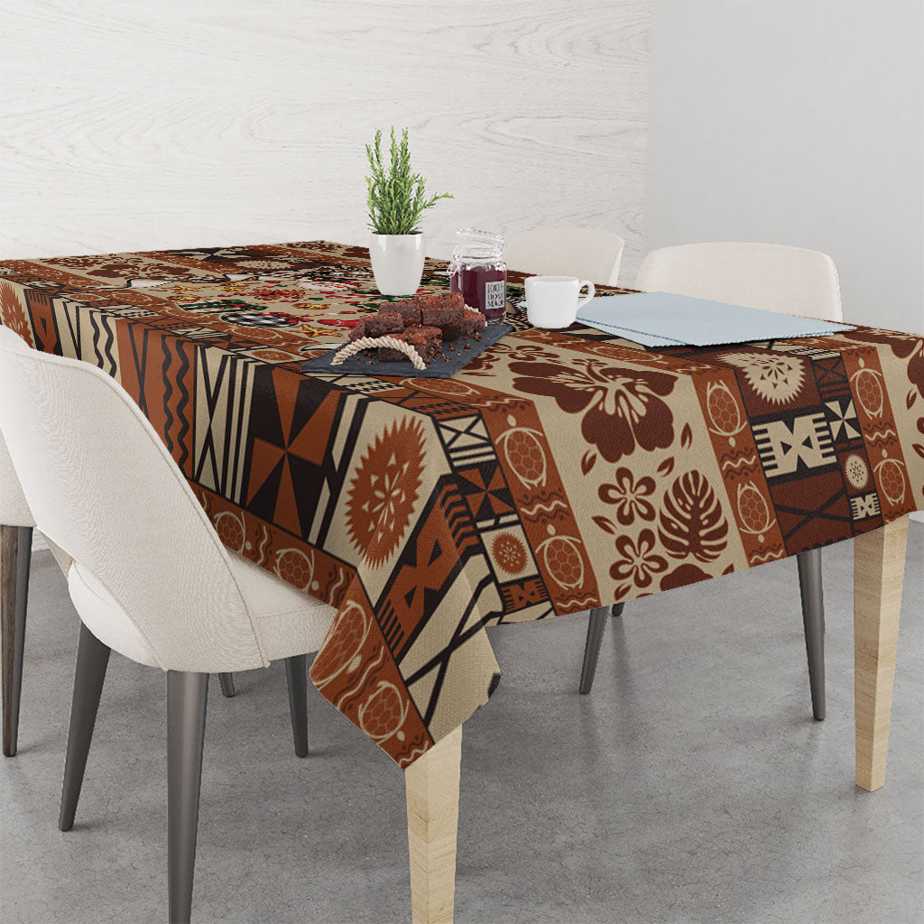 Fiji Masi Christmas Bow Tablecloth Fijian Tribal inspired Christmas LT9 - Polynesian Pride