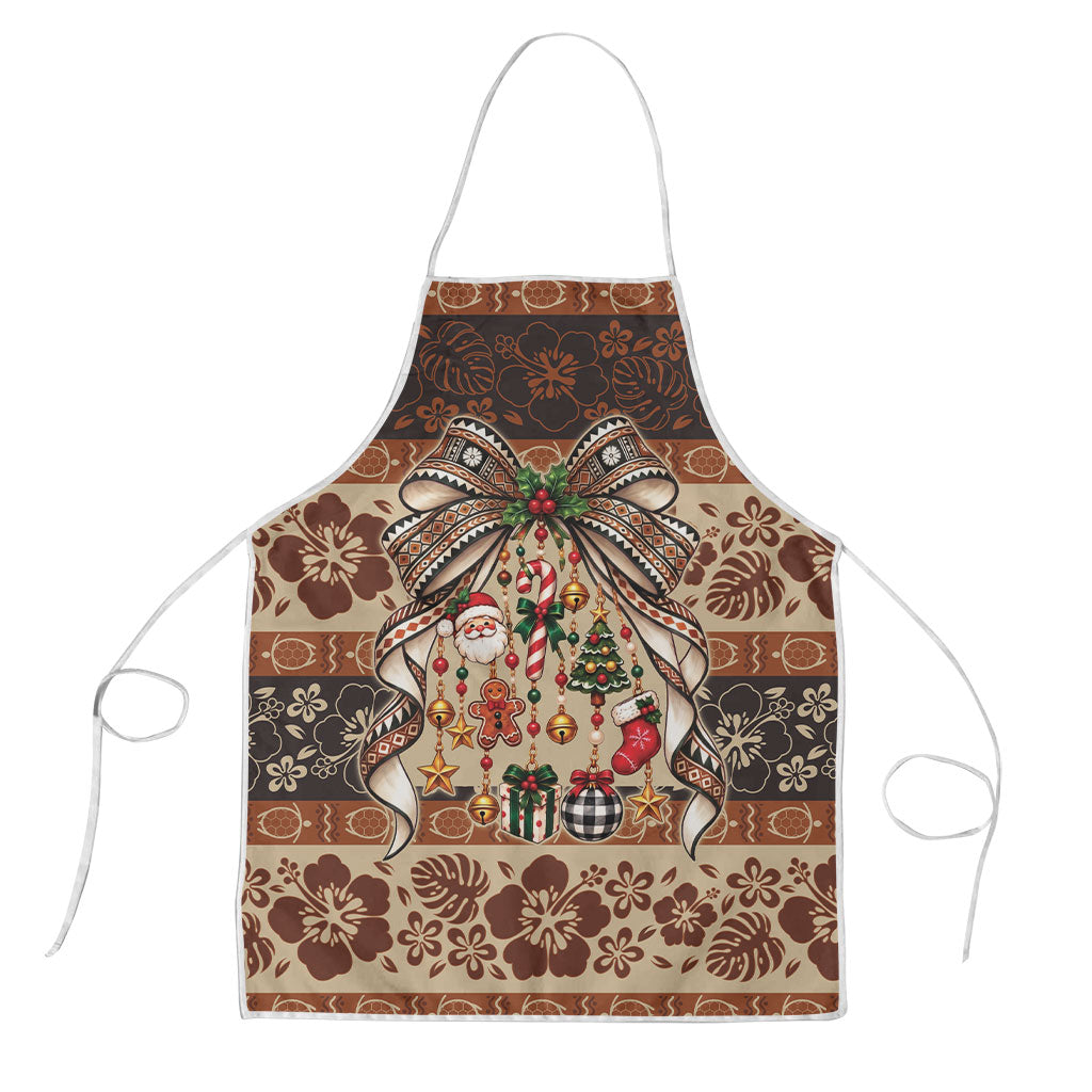 Fiji Masi Christmas Bow Apron Marau na Kerisimasi LT9 Red - Polynesian Pride