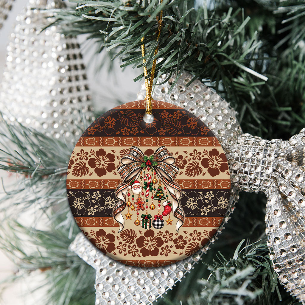 Fiji Masi Christmas Bow Ceramic Ornament Marau na Kerisimasi LT9 - Polynesian Pride