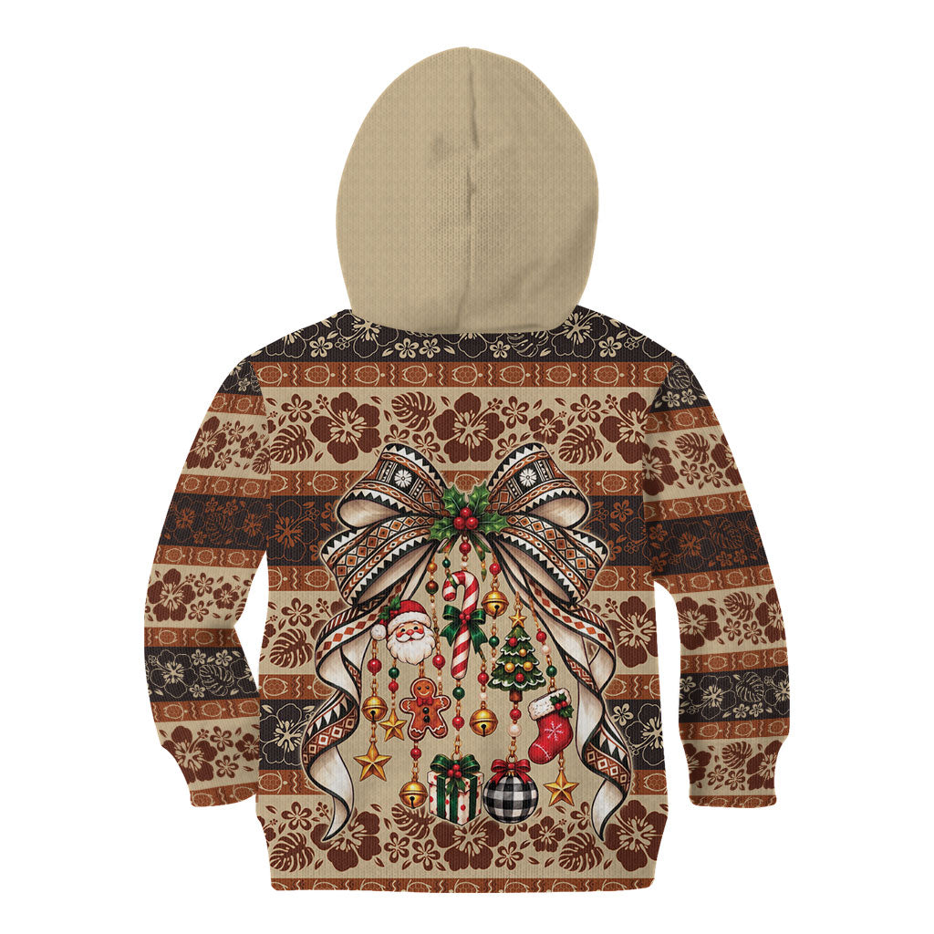 Fiji Masi Christmas Bow Kid Hoodie Marau na Kerisimasi LT9 - Polynesian Pride