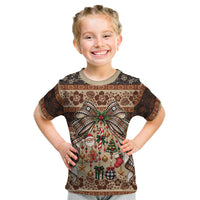 Fiji Masi Christmas Bow Kid T Shirt Marau na Kerisimasi LT9 Red - Polynesian Pride