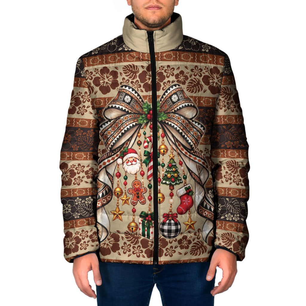 Fiji Masi Christmas Bow Padded Jacket Marau na Kerisimasi LT9 Men Red - Polynesian Pride
