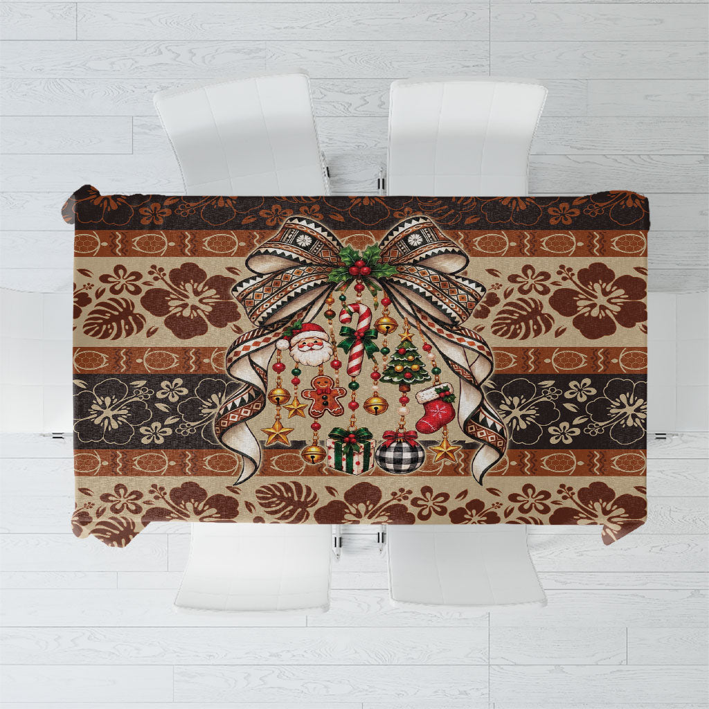 Fiji Masi Christmas Bow Tablecloth Marau na Kerisimasi LT9 Red - Polynesian Pride