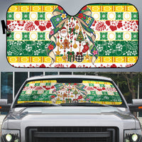 Cook Islands Tīvaevae Christmas Bow Auto Sun Shade Mere Kiritimiti LT9 Multicolor - Polynesian Pride