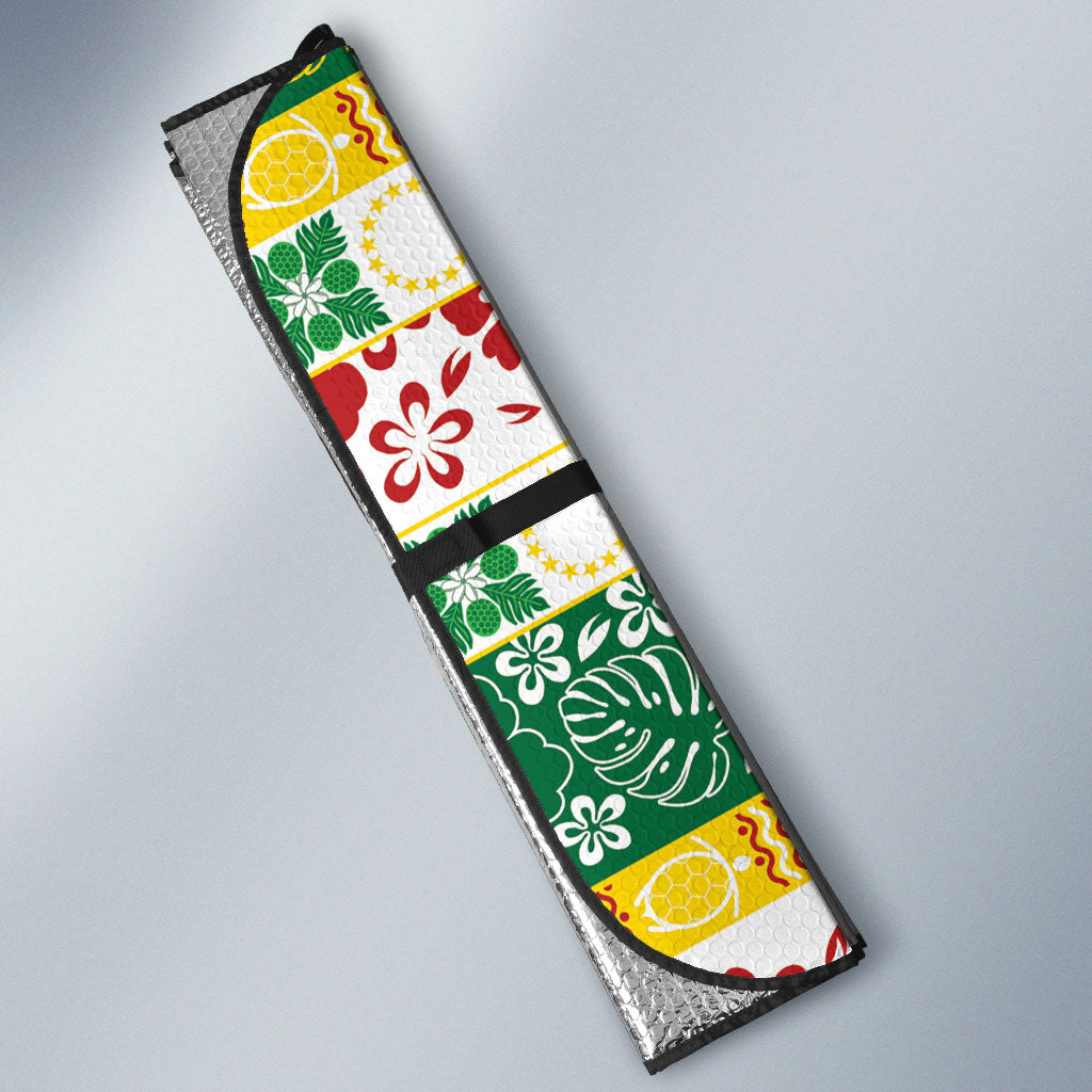 Cook Islands Tīvaevae Christmas Bow Auto Sun Shade Mere Kiritimiti LT9 - Polynesian Pride
