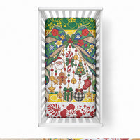 Cook Islands Tīvaevae Christmas Bow Baby Bed Cover Mere Kiritimiti LT9 28 × 52 in Multicolor - Polynesian Pride