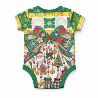 Cook Islands Tīvaevae Christmas Bow Baby Onesie Mere Kiritimiti LT9 - Polynesian Pride