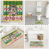 Cook Islands Tīvaevae Christmas Bow Bathroom Set Mere Kiritimiti LT9 - Polynesian Pride