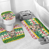 Cook Islands Tīvaevae Christmas Bow Bathroom Set Mere Kiritimiti LT9 Mat Set Only (3 pcs) One Size Multicolor - Polynesian Pride