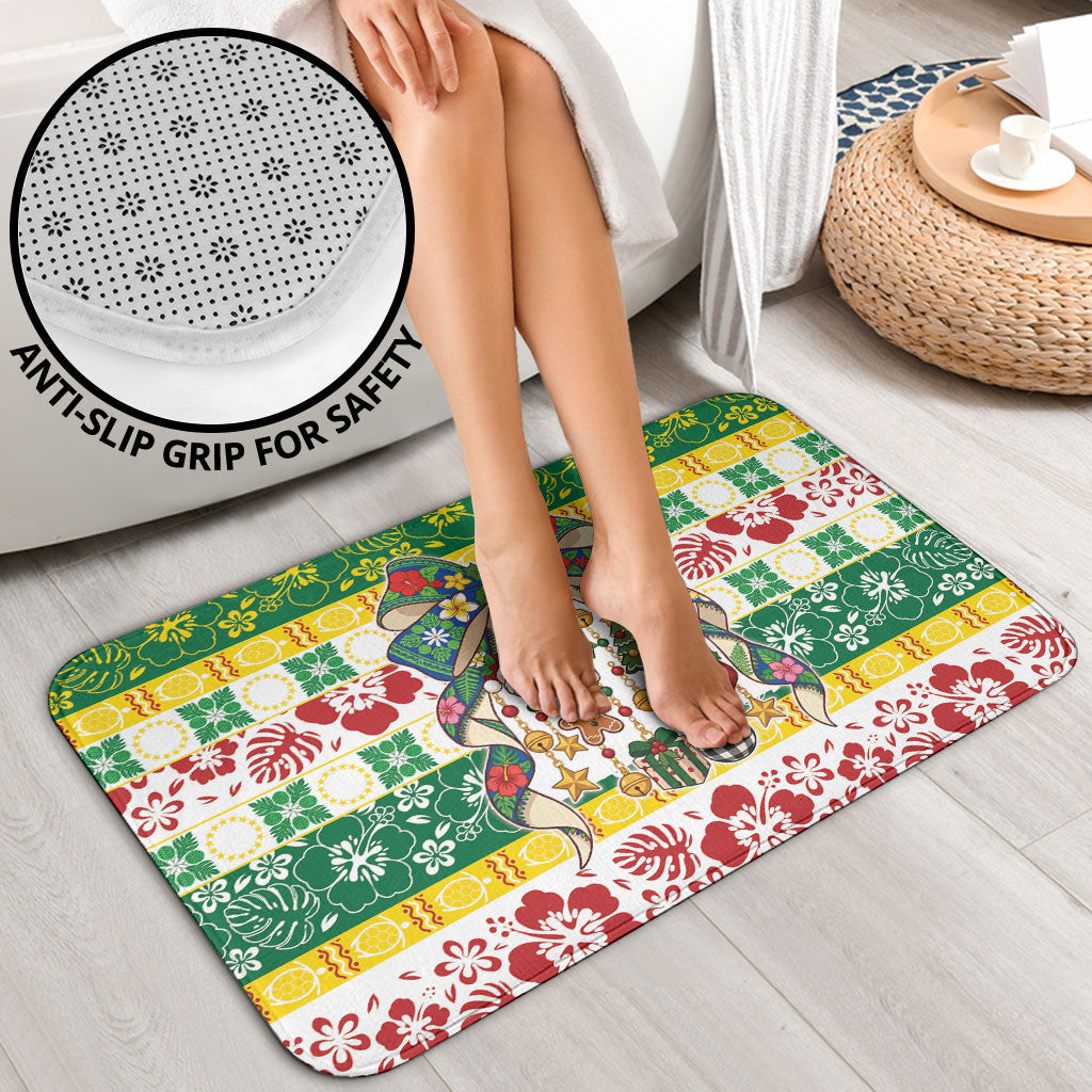 Cook Islands Tīvaevae Christmas Bow Bathroom Set Mere Kiritimiti LT9 - Polynesian Pride