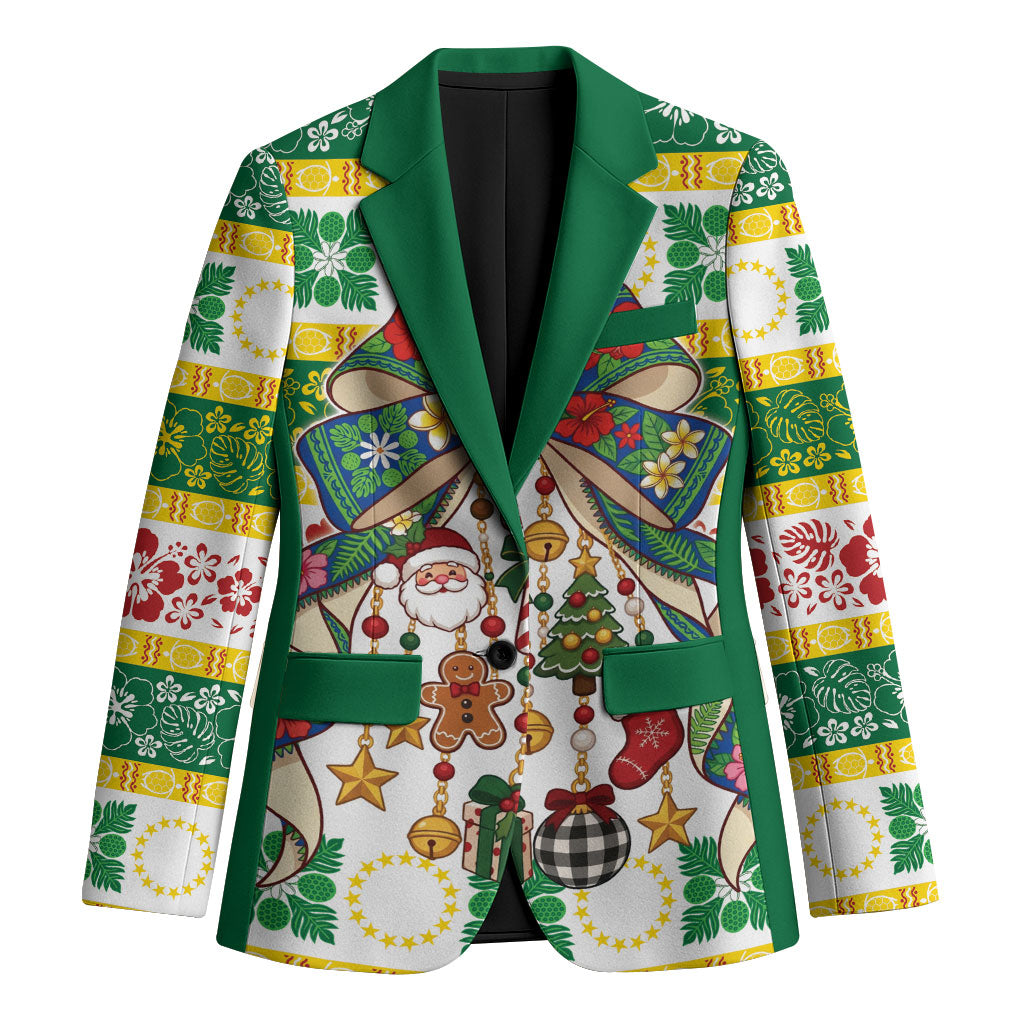 Cook Islands Tīvaevae Christmas Bow Blazer Mere Kiritimiti