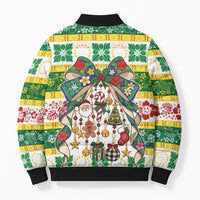 Cook Islands Tīvaevae Christmas Bow Bomber Puffer Jacket Mere Kiritimiti LT9 - Polynesian Pride