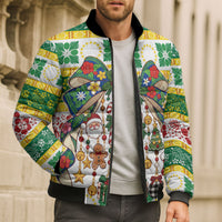 Cook Islands Tīvaevae Christmas Bow Bomber Puffer Jacket Mere Kiritimiti LT9 - Polynesian Pride