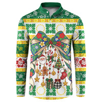 Cook Islands Tīvaevae Christmas Bow Button Sweatshirt Mere Kiritimiti LT9 Multicolor - Polynesian Pride