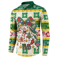 Cook Islands Tīvaevae Christmas Bow Button Sweatshirt Mere Kiritimiti LT9 - Polynesian Pride