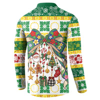 Cook Islands Tīvaevae Christmas Bow Button Sweatshirt Mere Kiritimiti LT9 - Polynesian Pride