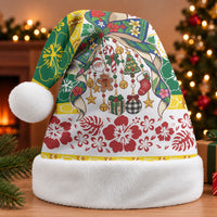 Cook Islands Tīvaevae Christmas Bow Christmas Santa Hat Mere Kiritimiti LT9 Without Fur Multicolor - Polynesian Pride