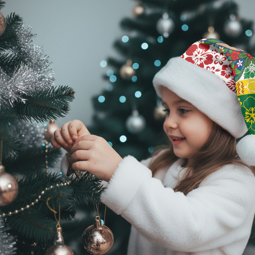 Cook Islands Tīvaevae Christmas Bow Christmas Santa Hat Mere Kiritimiti LT9 - Polynesian Pride