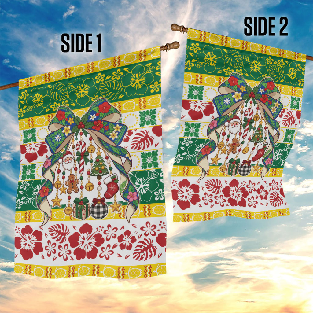 Cook Islands Tīvaevae Christmas Bow Garden Flag Mere Kiritimiti LT9 - Polynesian Pride