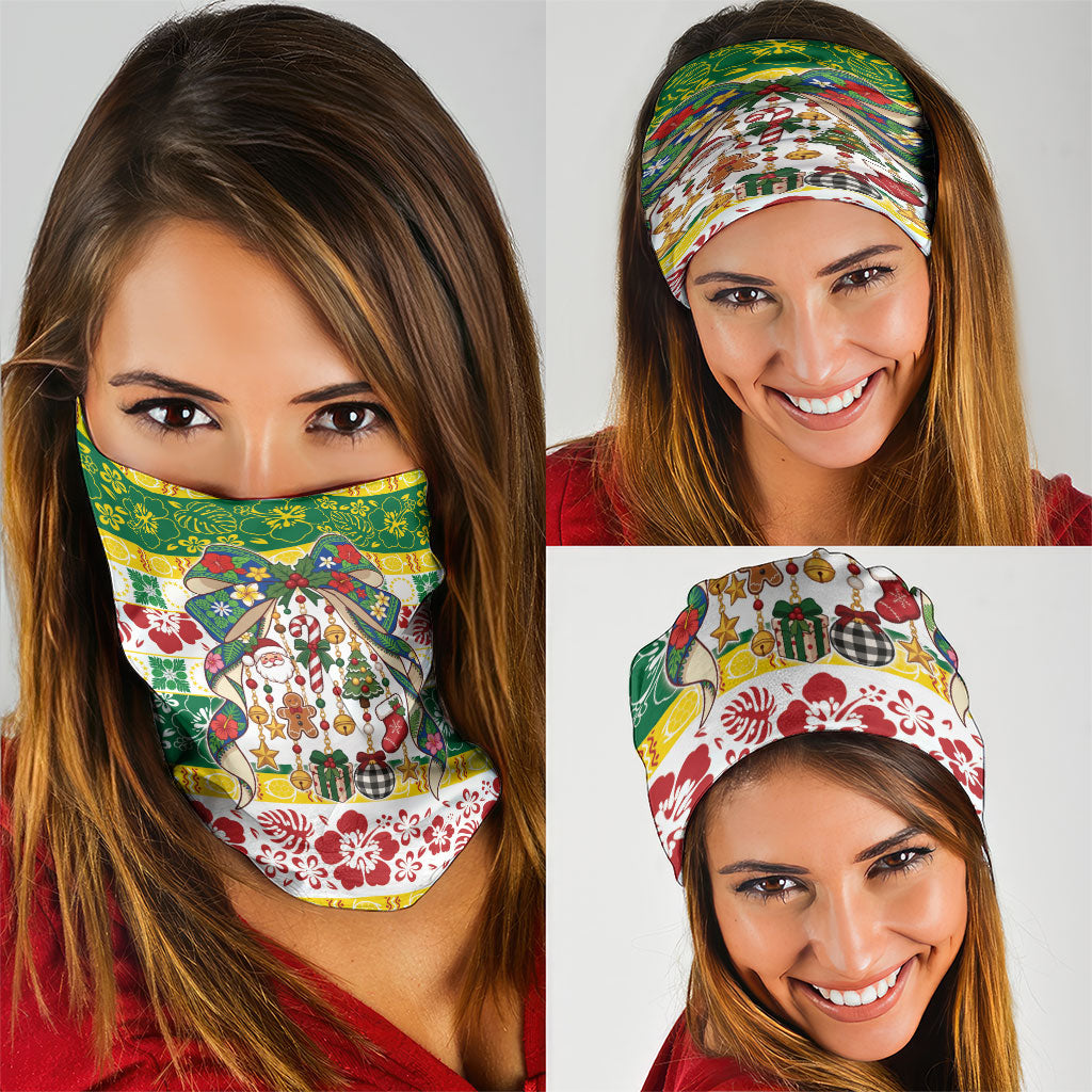Cook Islands Tīvaevae Christmas Bow Neck Gaiter Mere Kiritimiti LT9 - Polynesian Pride