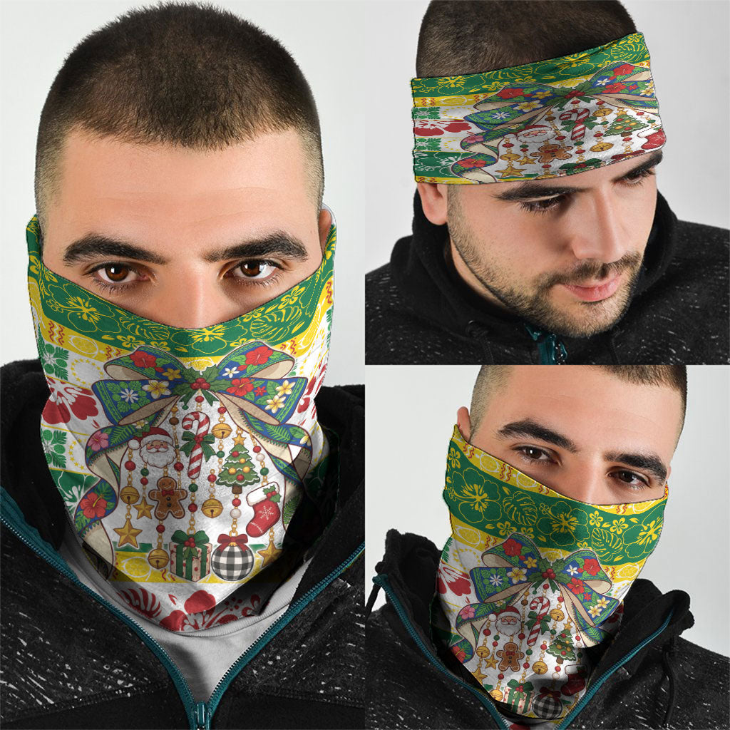 Cook Islands Tīvaevae Christmas Bow Neck Gaiter Mere Kiritimiti LT9 - Polynesian Pride
