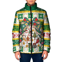 Cook Islands Tīvaevae Christmas Bow Padded Jacket Mere Kiritimiti LT9 Men Multicolor - Polynesian Pride