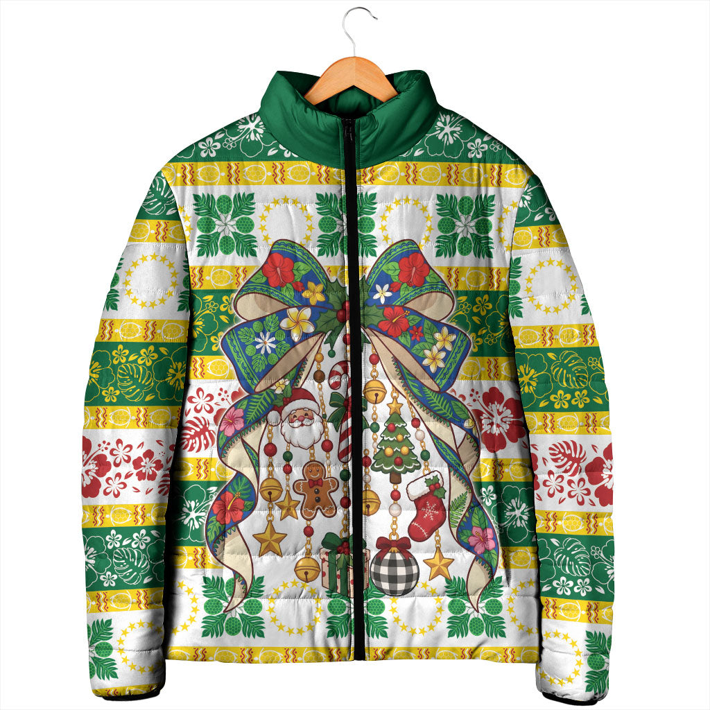 Cook Islands Tīvaevae Christmas Bow Padded Jacket Mere Kiritimiti LT9 - Polynesian Pride