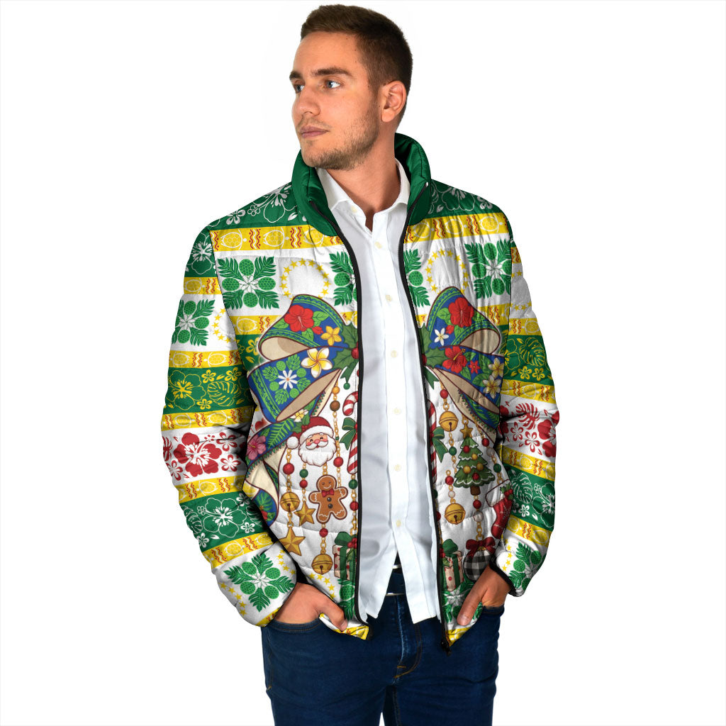 Cook Islands Tīvaevae Christmas Bow Padded Jacket Mere Kiritimiti LT9 - Polynesian Pride