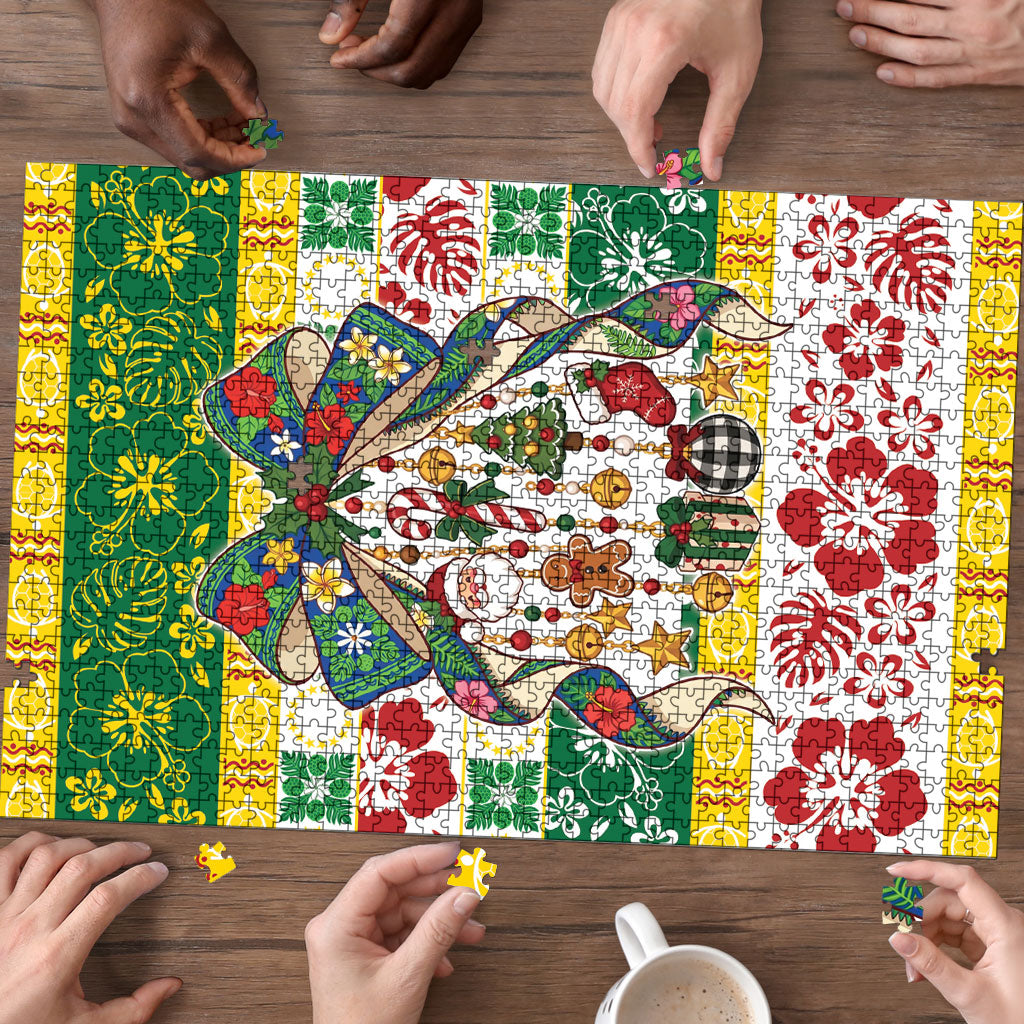 Cook Islands Tīvaevae Christmas Bow Puzzle Mere Kiritimiti LT9 - Polynesian Pride