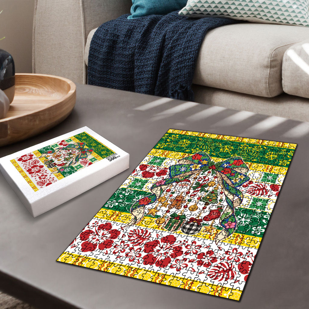 Cook Islands Tīvaevae Christmas Bow Puzzle Mere Kiritimiti LT9 - Polynesian Pride