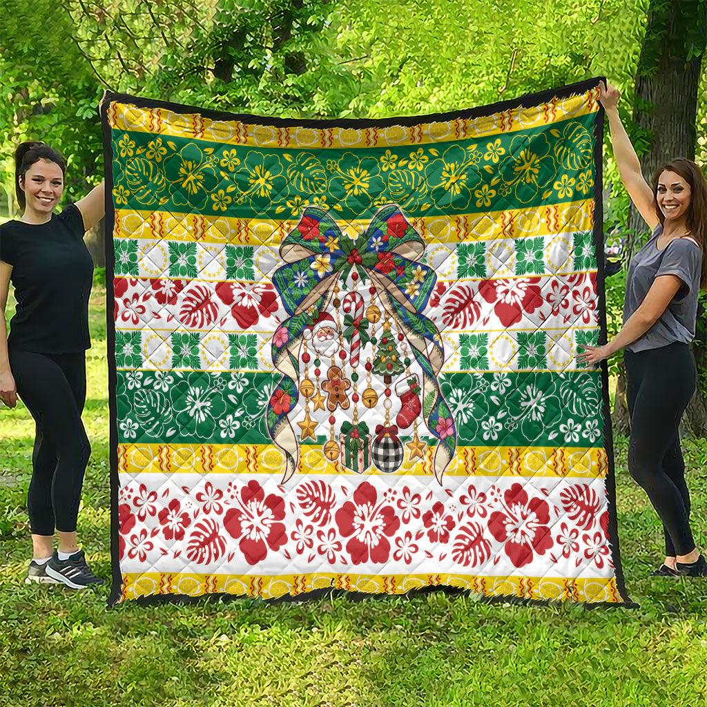 Cook Islands Tīvaevae Christmas Bow Quilt Mere Kiritimiti LT9 - Polynesian Pride