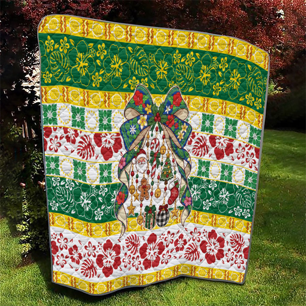 Cook Islands Tīvaevae Christmas Bow Quilt Mere Kiritimiti LT9 - Polynesian Pride