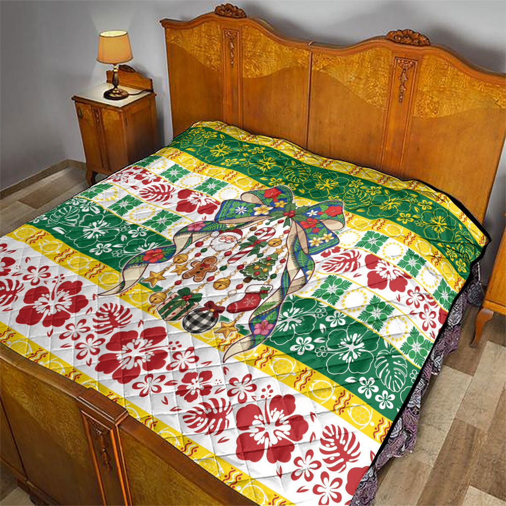 Cook Islands Tīvaevae Christmas Bow Quilt Mere Kiritimiti LT9 - Polynesian Pride