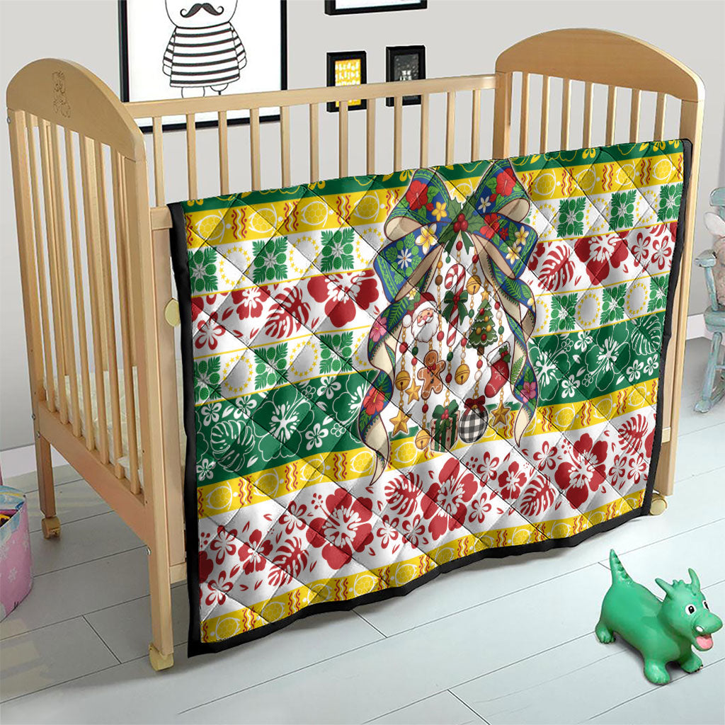 Cook Islands Tīvaevae Christmas Bow Quilt Mere Kiritimiti LT9 - Polynesian Pride