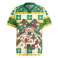 Cook Islands Tīvaevae Christmas Bow Rugby Jersey Mere Kiritimiti LT9 Multicolor - Polynesian Pride