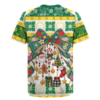 Cook Islands Tīvaevae Christmas Bow Rugby Jersey Mere Kiritimiti LT9 - Polynesian Pride