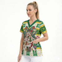 Cook Islands Tīvaevae Christmas Bow Scrub Top Mere Kiritimiti LT9 - Polynesian Pride