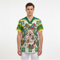 Cook Islands Tīvaevae Christmas Bow Scrub Top Mere Kiritimiti LT9 - Polynesian Pride