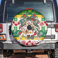 Cook Islands Tīvaevae Christmas Bow Spare Tire Cover Mere Kiritimiti LT9 Multicolor - Polynesian Pride