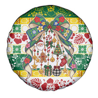 Cook Islands Tīvaevae Christmas Bow Spare Tire Cover Mere Kiritimiti LT9 - Polynesian Pride